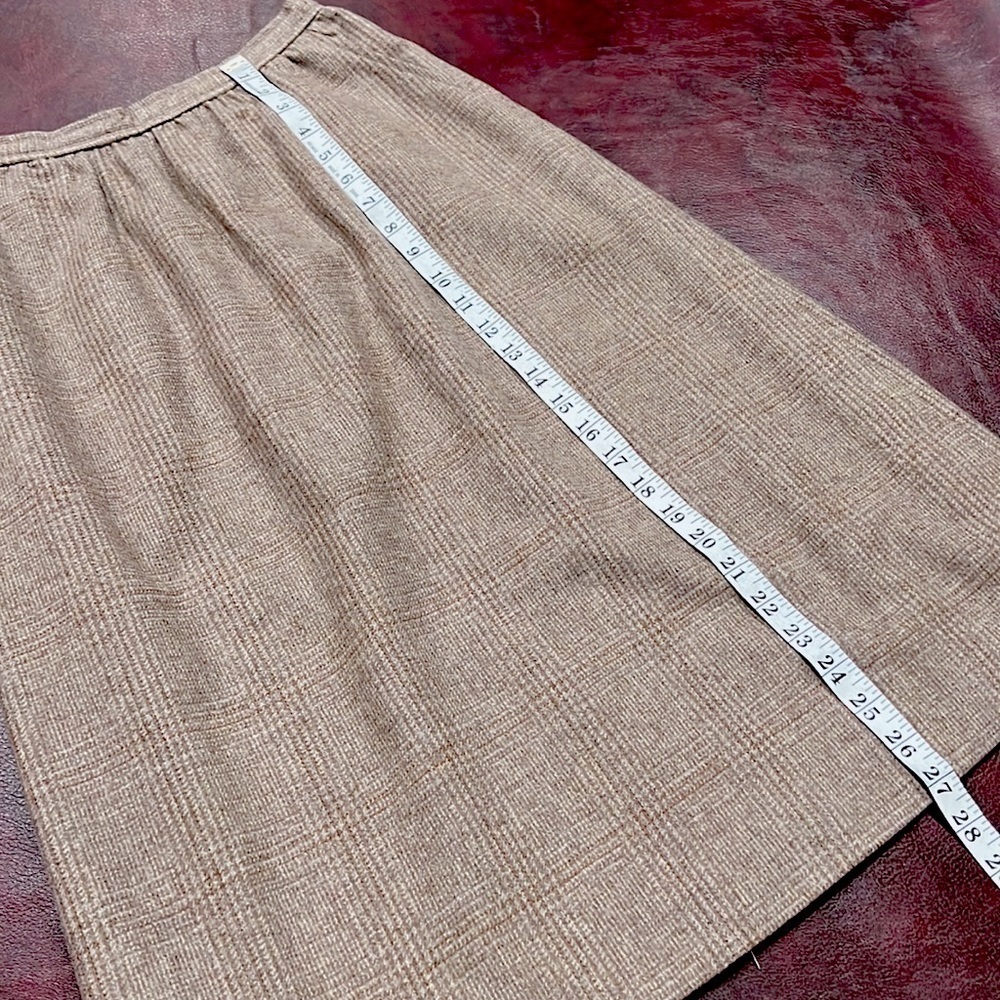 Vintage Evan-Picone Brown Tweed Wool Midi Skirt - Size 8 - Picture 6 of 11